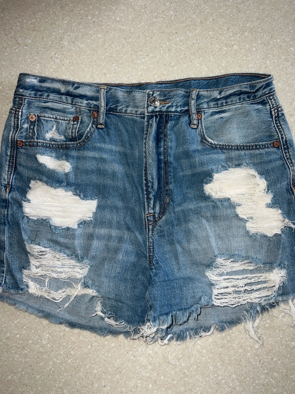 American Eagle Outfitters Distressed Blue Jean Shorts